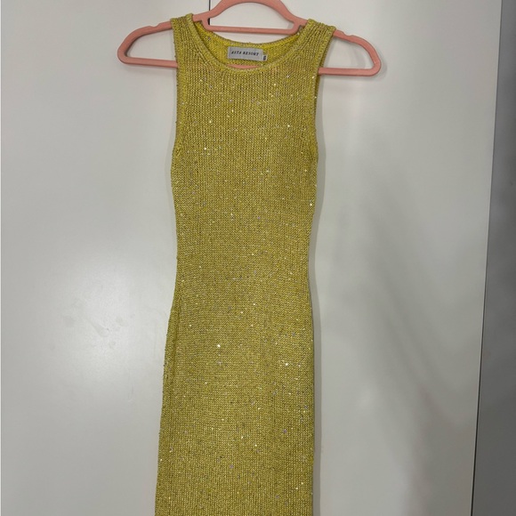 ASTA resort Natalia Dress - Chartreuse Sequin - Picture 4 of 8